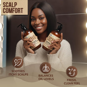PURE NATURE LUX SPA model with smooth shiny hair after using set