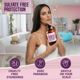 PURE NATURE LUX SPA creamy shampoo texture demonstrating moisturizing lather and softness
