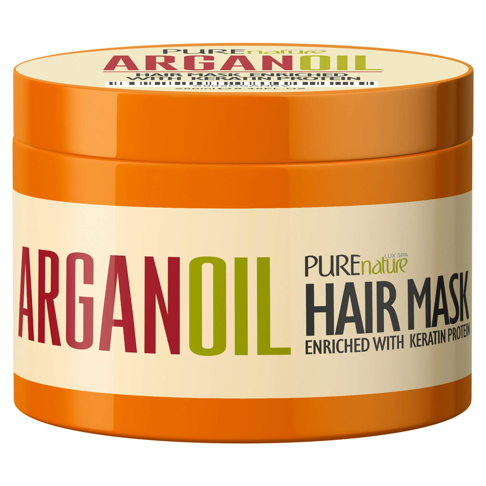 PURE NATURE LUX SPA front packaging showing rich argan mask tubes for visible hydration