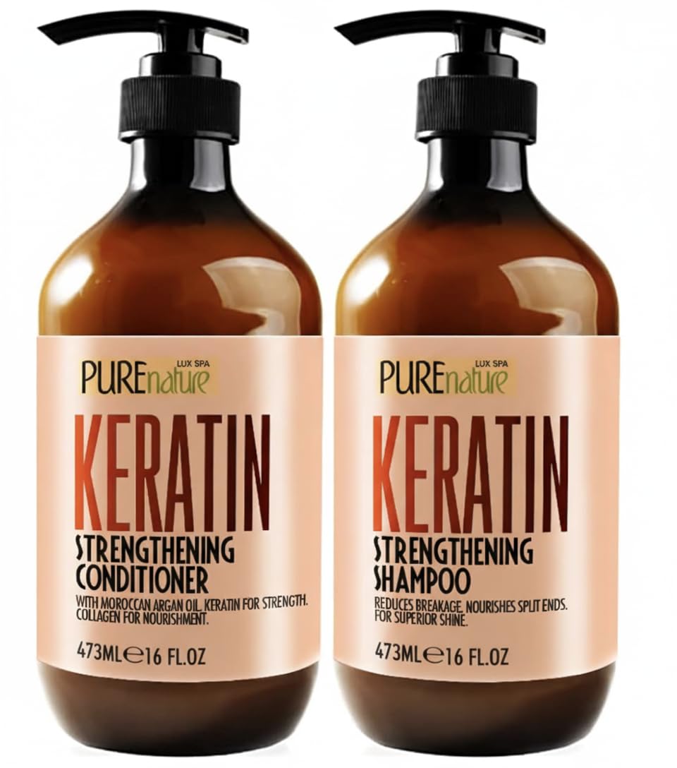 PURE NATURE LUX SPA front packaging showing keratin set benefits