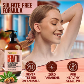 PURE NATURE LUX SPA keratin ingredient visual highlighting strengthening