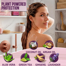 PURE NATURE LUX SPA ingredient label close-up showing botanical extracts and free-from claims