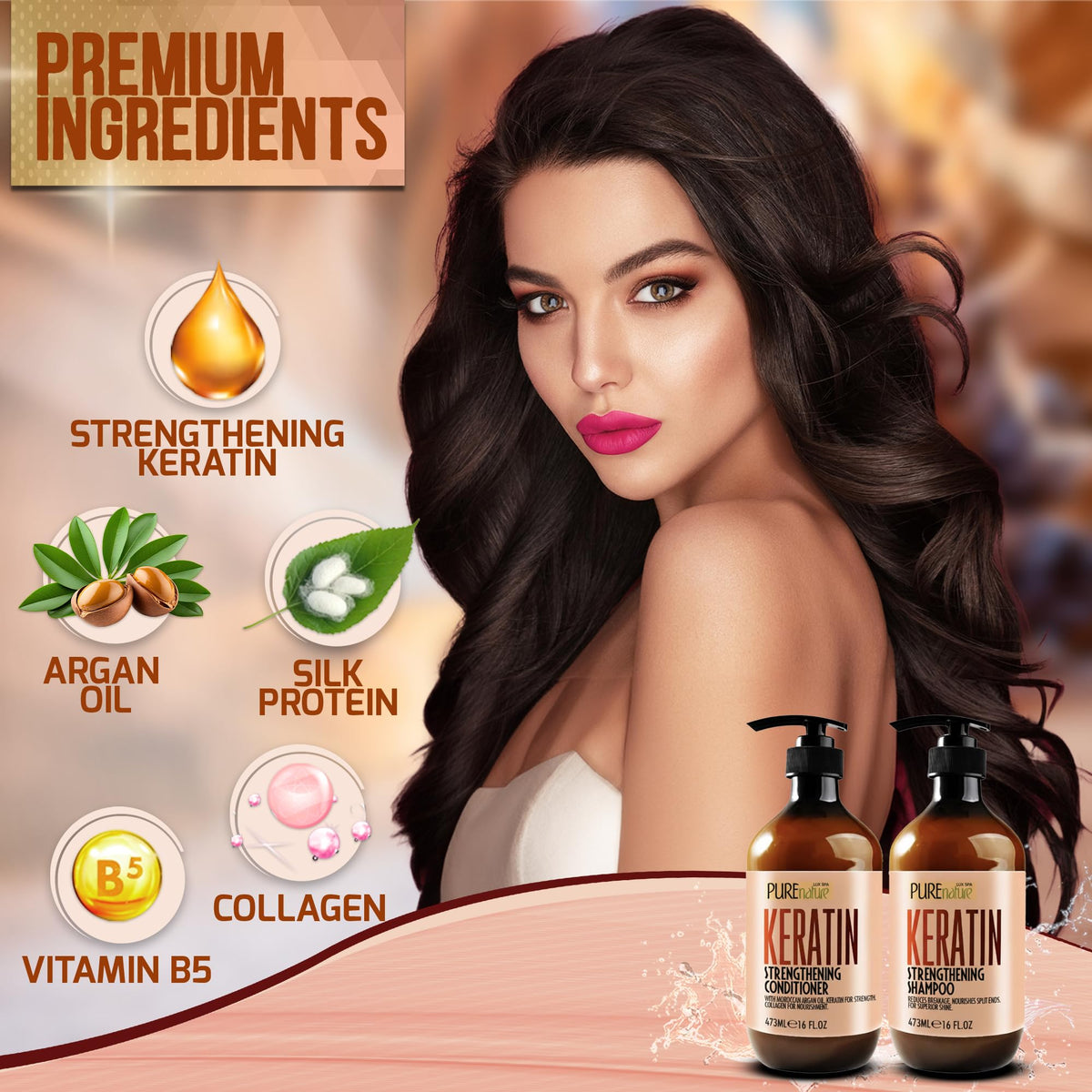 PURE NATURE LUX SPA argan oil and collagen ingredient blend benefits