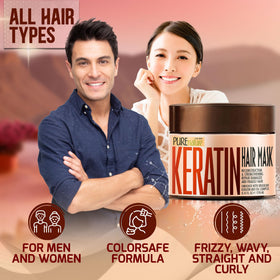 PURE NATURE LUX SPA after use shiny smooth hair showing reduced frizz benefit