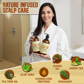 PURE NATURE LUX SPA product label close-up listing sulfate-free and paraben-free benefits