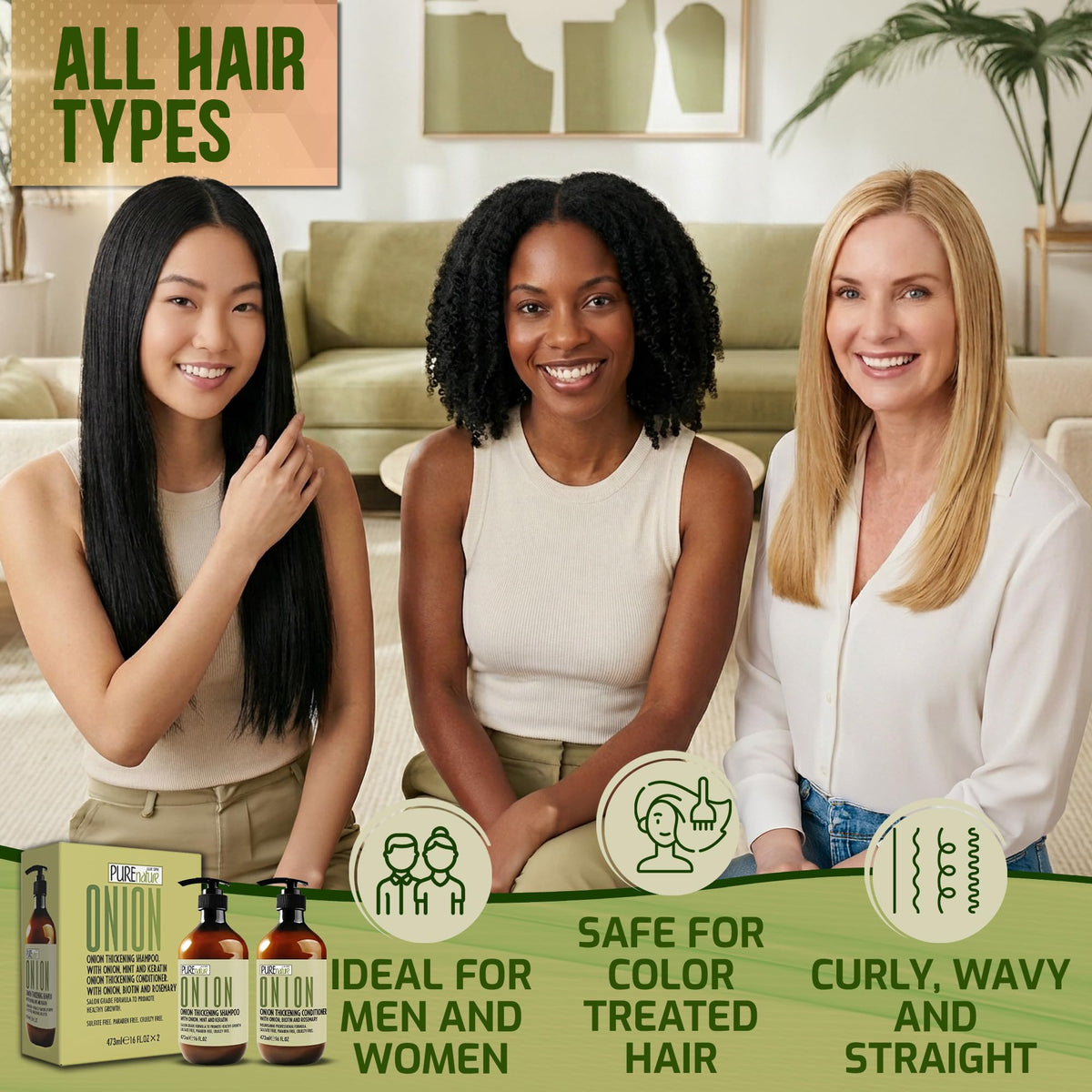 PURE NATURE LUX SPA on bathroom shelf in lifestyle setting for everyday volume benefit