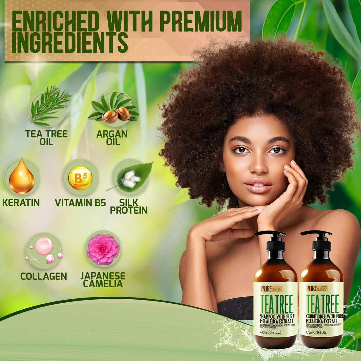 PURE NATURE LUX SPA scalp lather application showing cleansing action