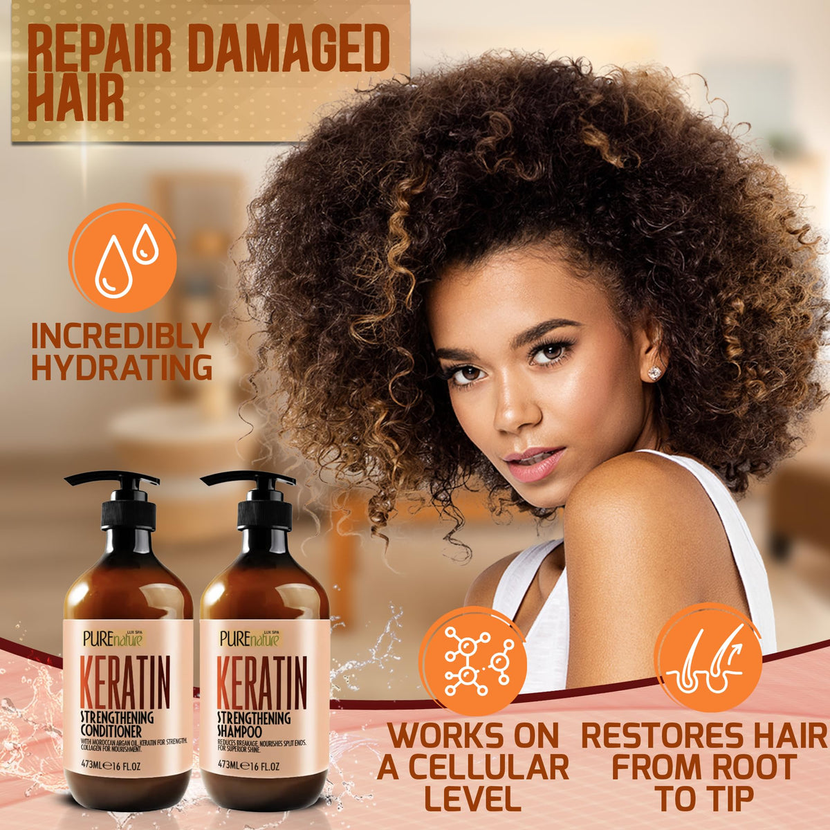 PURE NATURE LUX SPA conditioner texture showing rich moisturizing slip