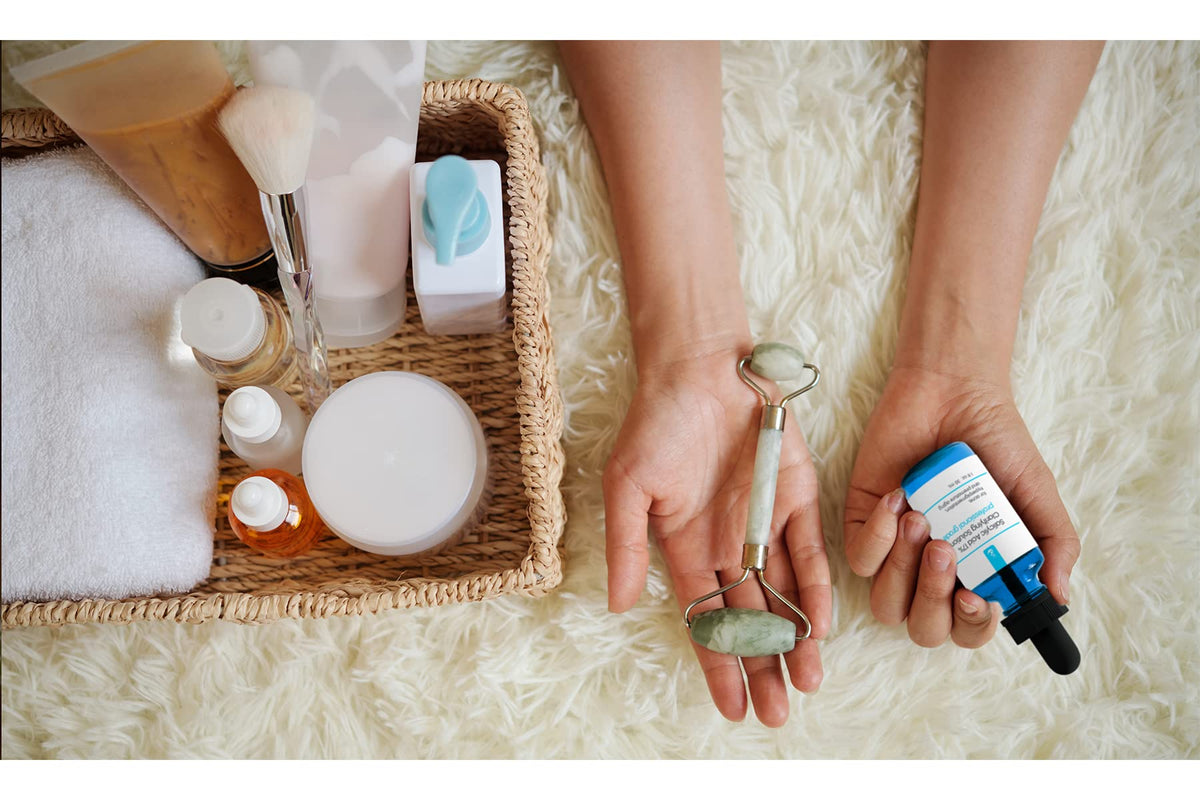 PURE ORIGINAL INGREDIENTS bottle on bathroom shelf in minimalist routine setting for seamless integration benefit