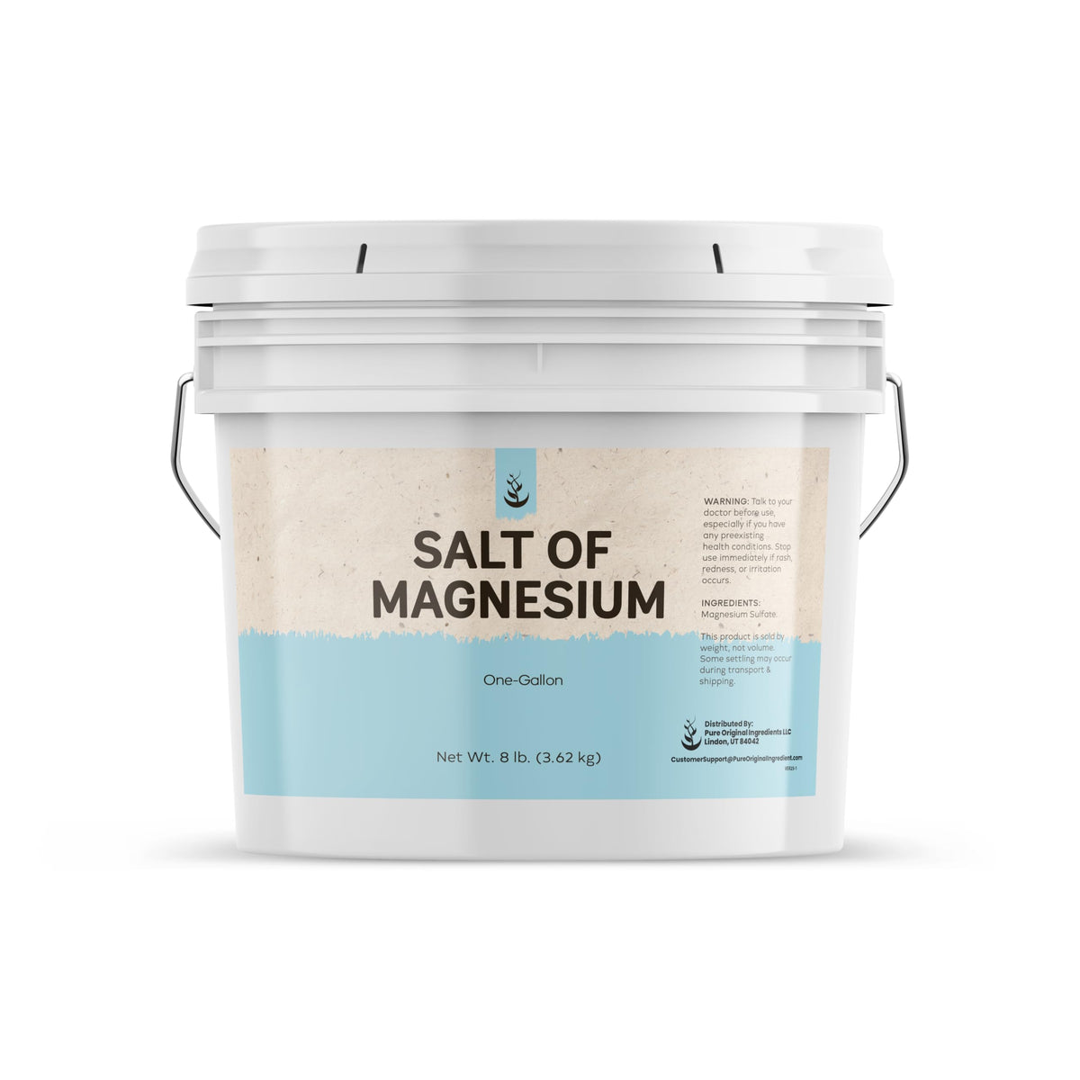 PURE ORIGINAL INGREDIENTS front packaging showing one-gallon bucket and label, clear benefit convenience