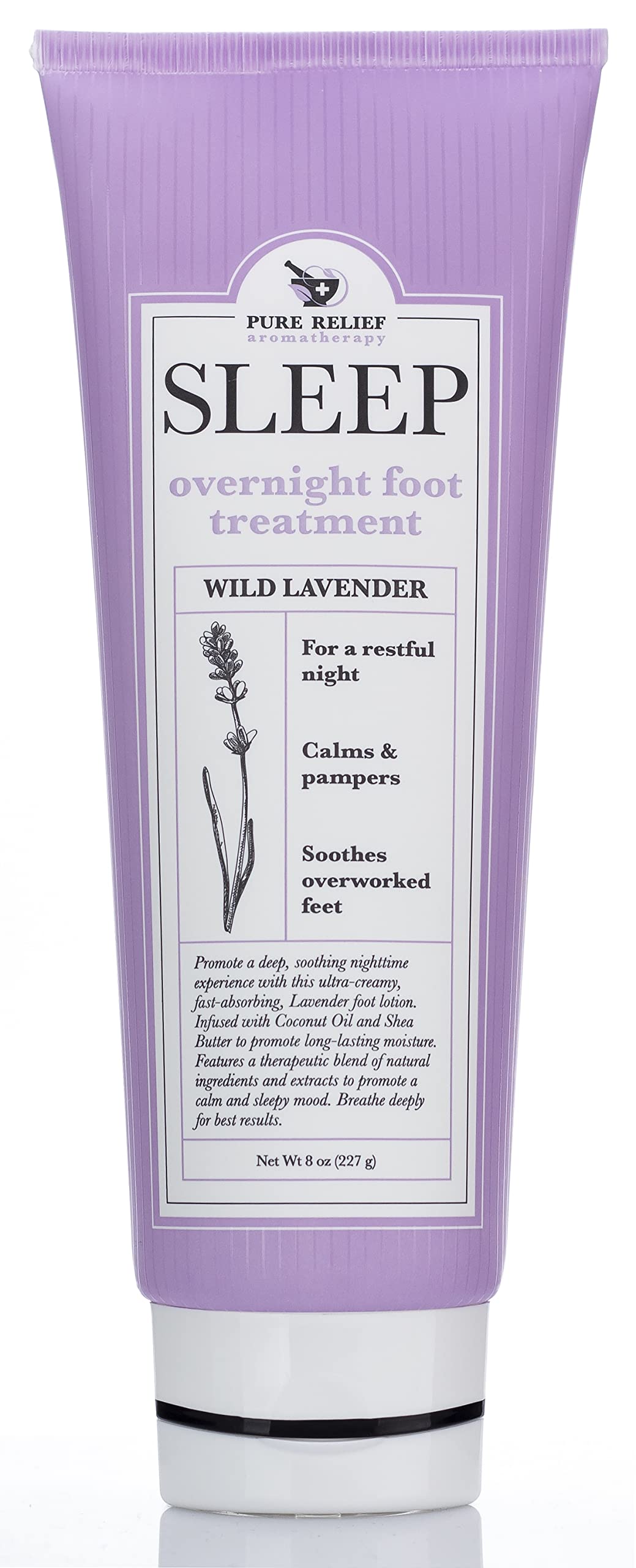 Pure Relief front packaging showing 8 oz bottle and lavender scent benefit