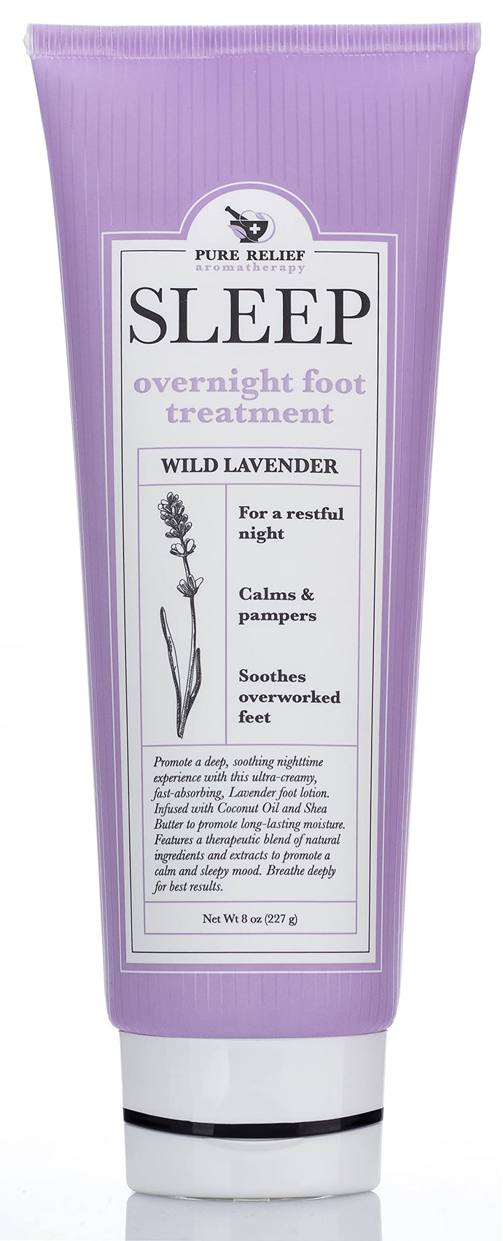 Pure Relief front packaging showing 8 oz bottle and lavender scent benefit