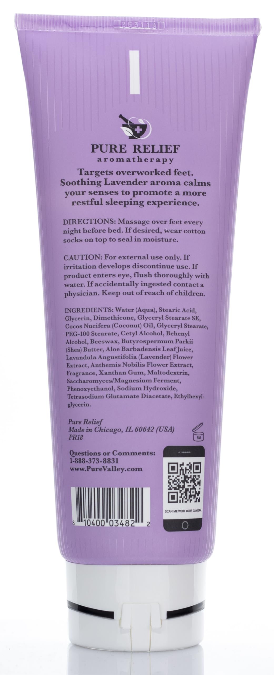 Pure Relief on bathroom shelf in nighttime setting to support relaxing routine