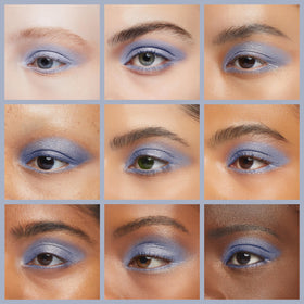 Pure Ziva eyeshadow applied on lid demonstrating luminous cool-toned glow
