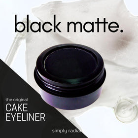 Pure Ziva in use with brush applying water‑activated liner for sharp definition