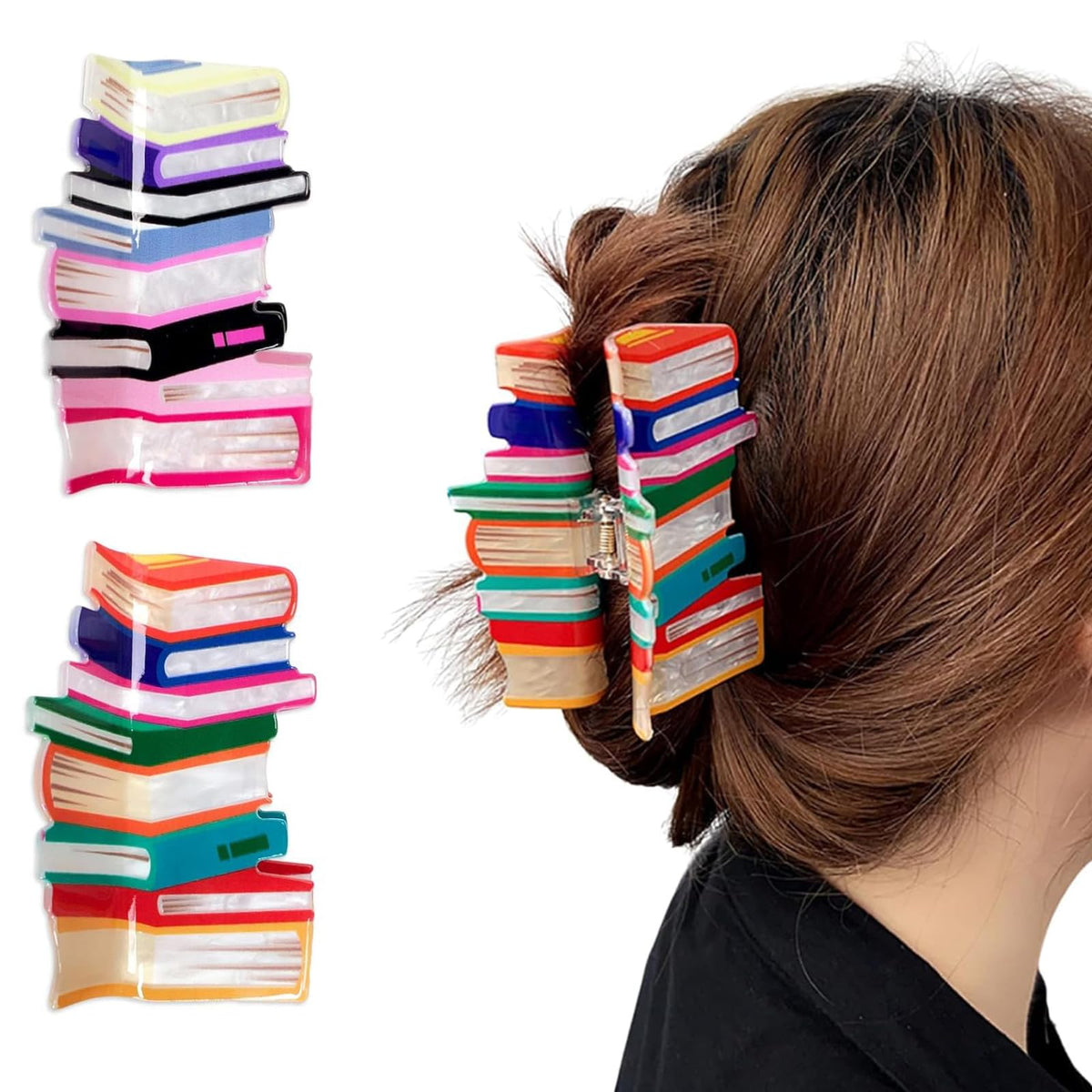 Pureadee front view of book-shaped clip showing playful design and secure hold
