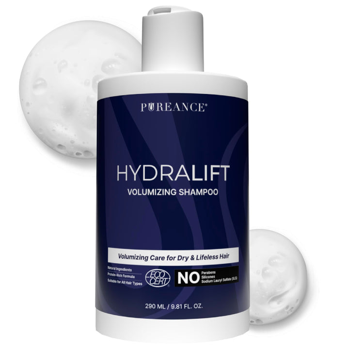 PUREANCE Hydralift front bottle showing label and volume boost benefit