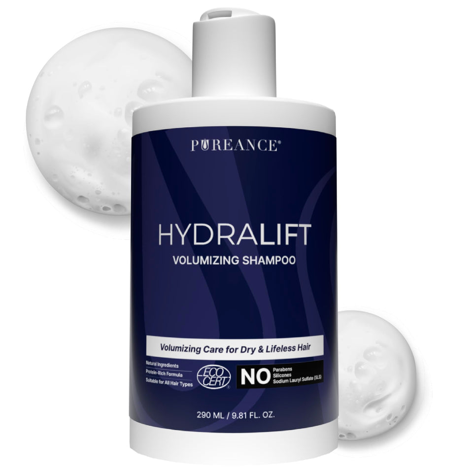 PUREANCE Hydralift front bottle showing label and volume boost benefit