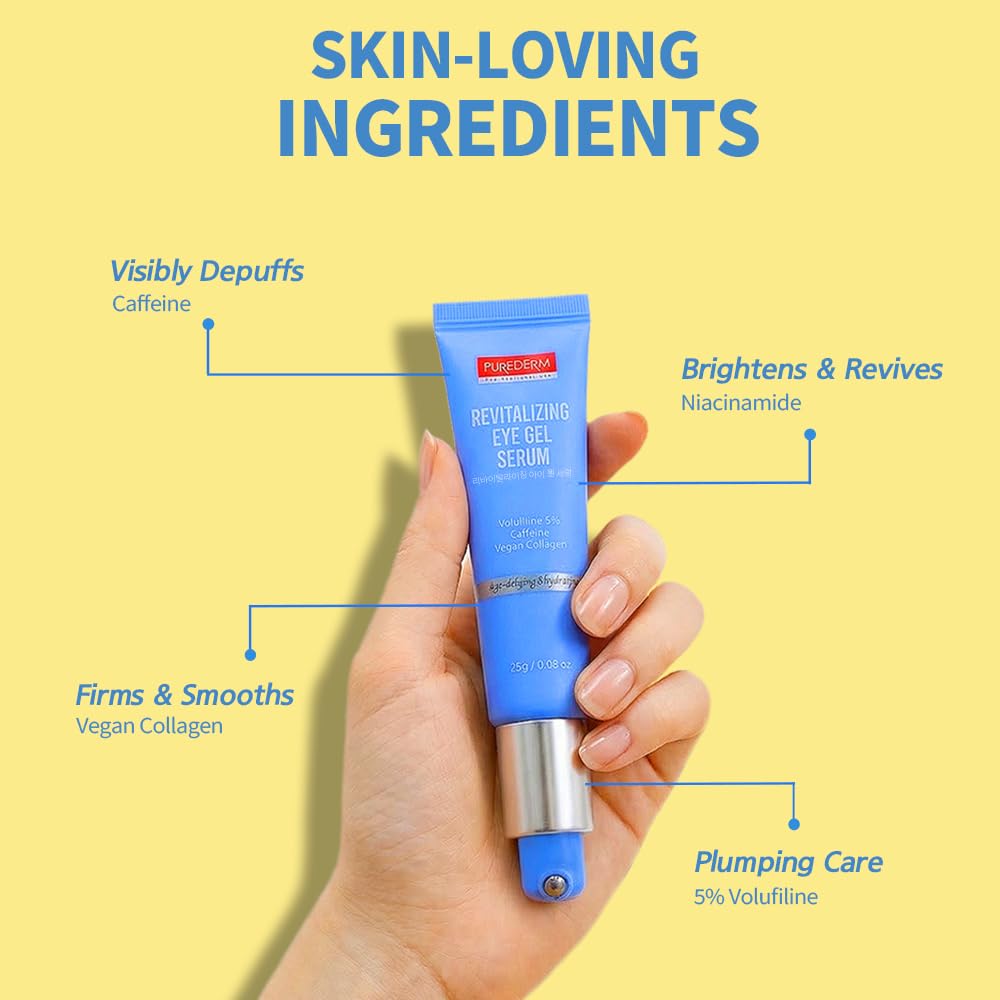 Purederm gel texture on fingertip showing lightweight hydration and sheen