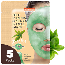 Purederm front packaging showing 5-pack, clear benefits and calming look