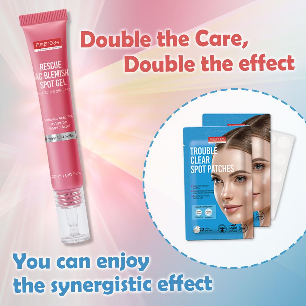 Purederm tube inside a makeup pouch for on-the-go blemish care