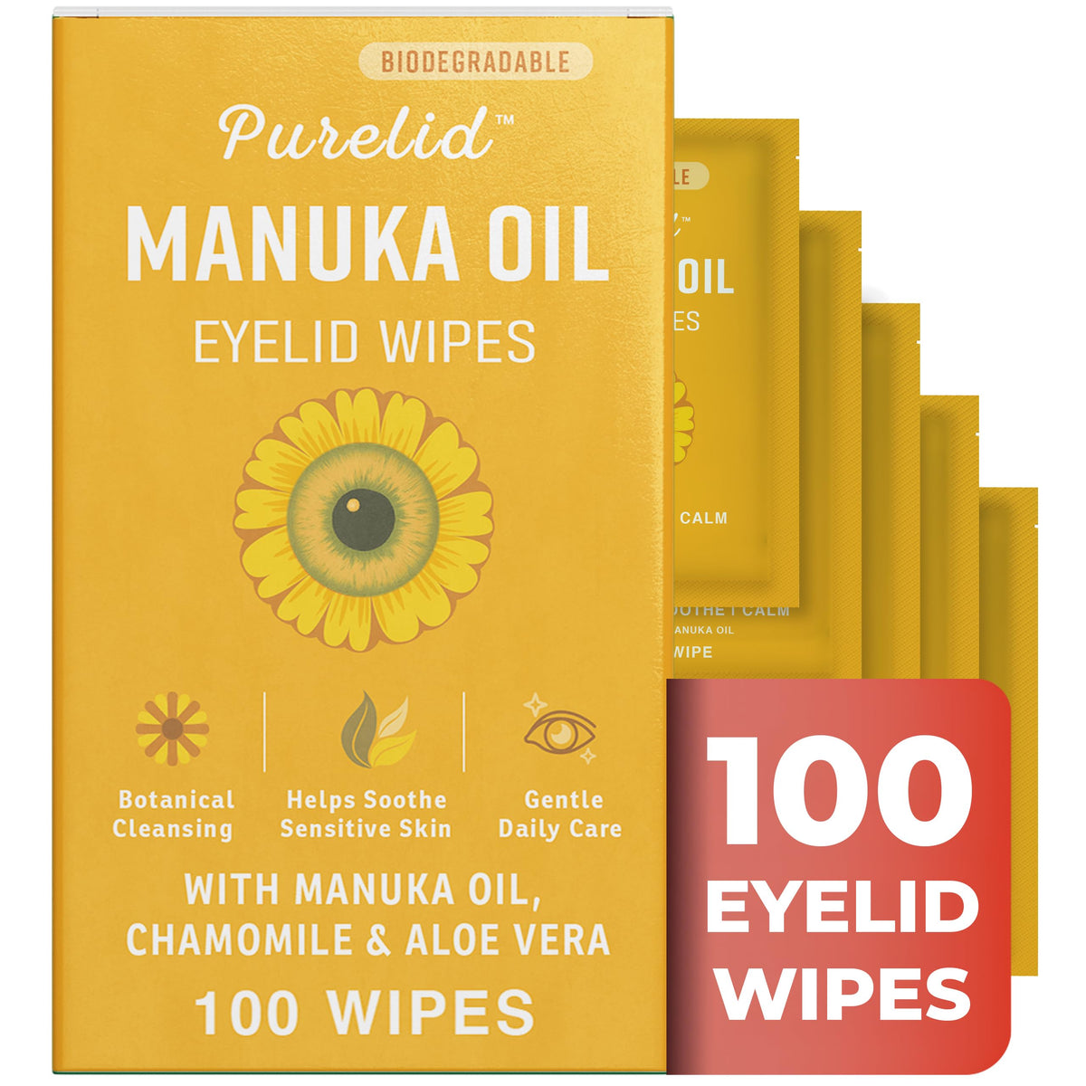 PURELID front packaging showing 100-count pack and benefits