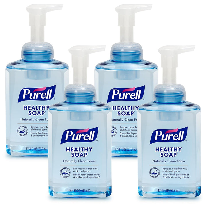 PURELL front pump bottle showing dispenser and branding, easy access for users