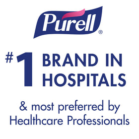 PURELL bottle dispensing foam into hand demonstrating easy one-handed use