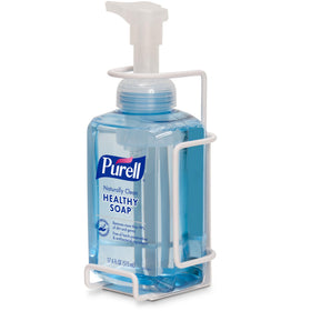PURELL bottle beside sink to show compact 515 mL size and space-saving