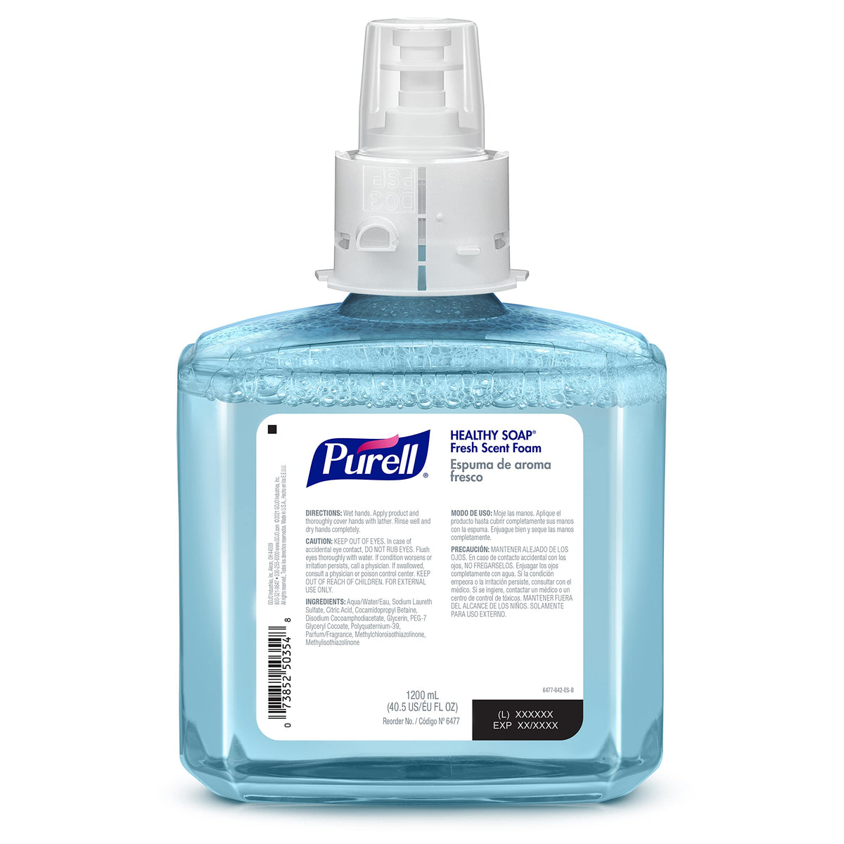 PURELL transparent bottle displaying visible soap level for easy checks