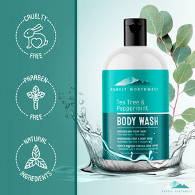 Purely Northwest oils and botanicals visual highlighting natural ingredient benefits