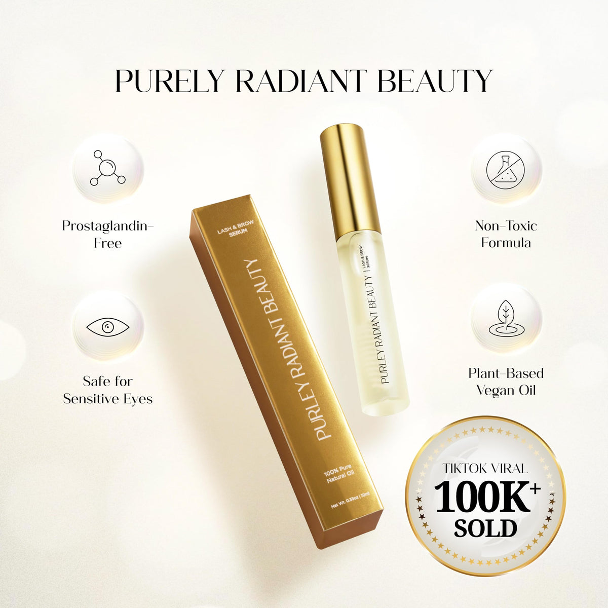 Purely Radiant applicator close-up highlighting precision tip for targeted lash application