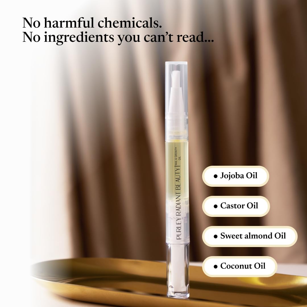 Purely Radiant pen in hand displaying compact travel-friendly size