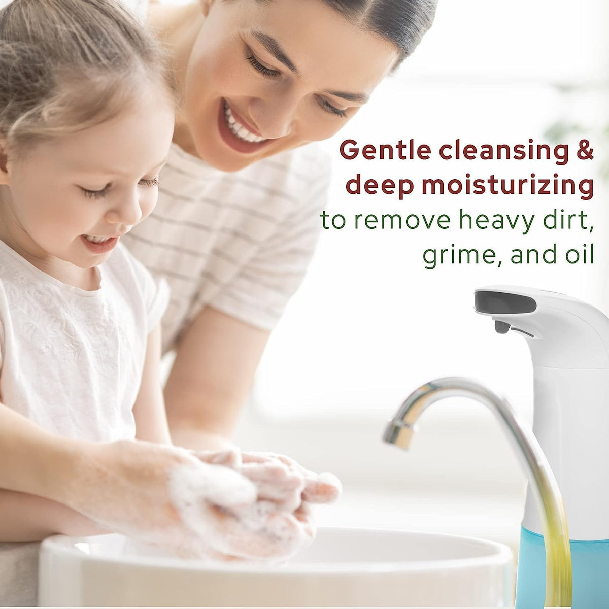 Puremax in-use with a foaming dispenser in a kitchen for daily freshness