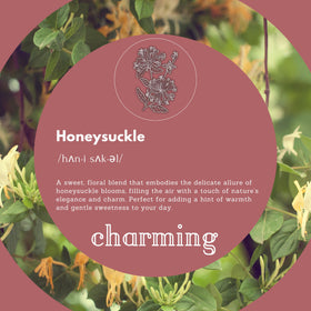 Puremax honeysuckle label close-up highlighting ingredients and eco credentials