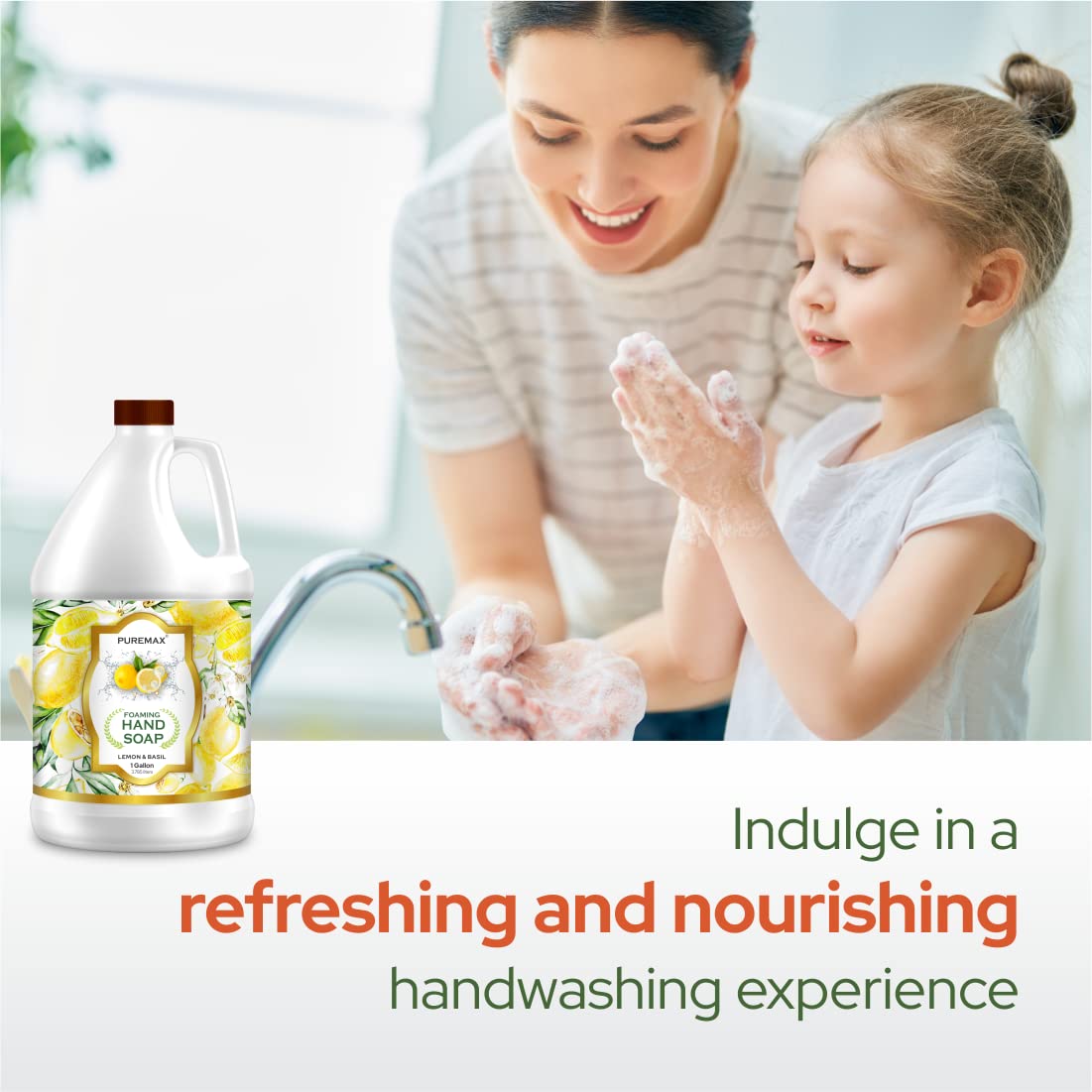 Puremax label detail highlighting lemon basil scent and dye-free formula
