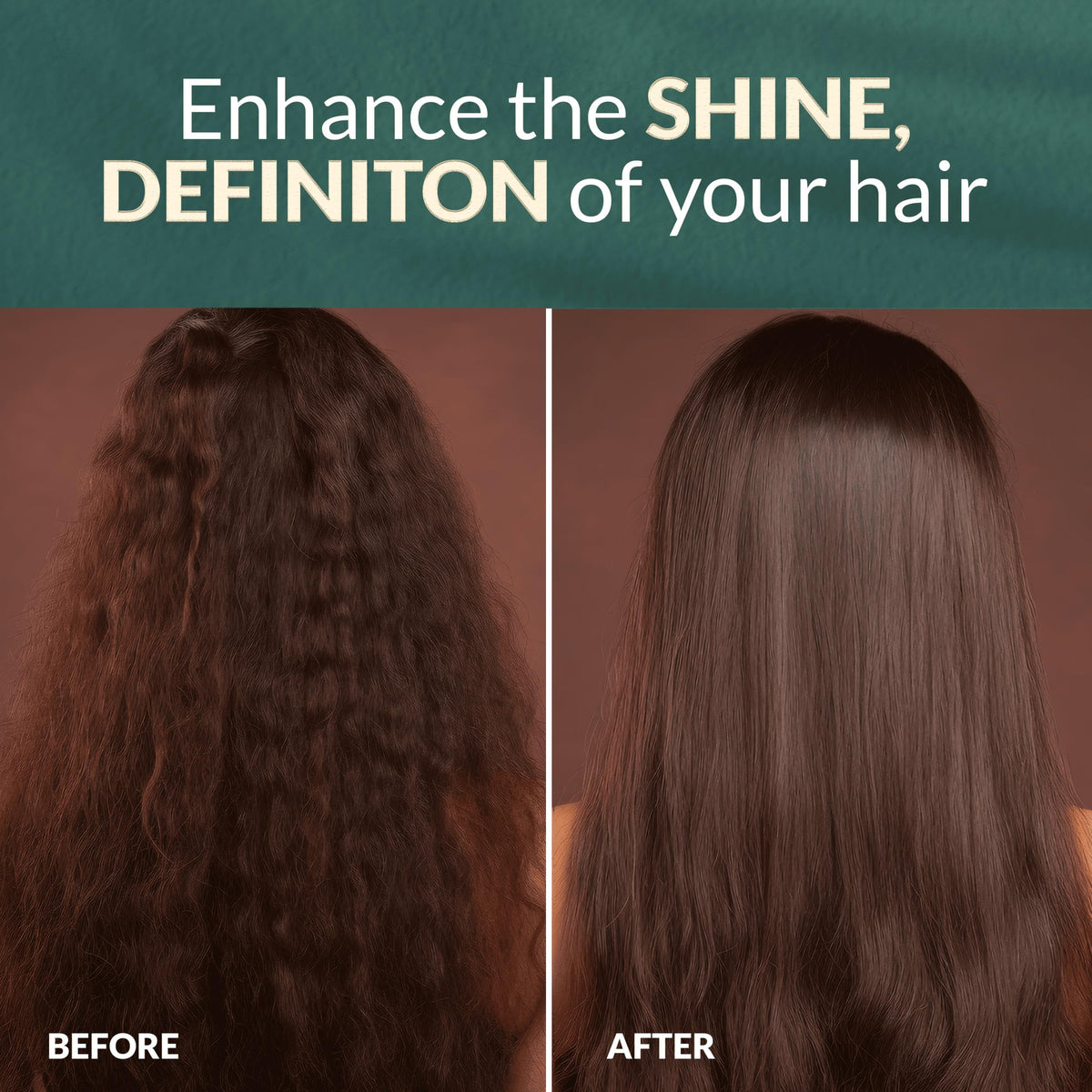 PureNaturis before and after length and thickness comparison showing visible fuller-looking hair