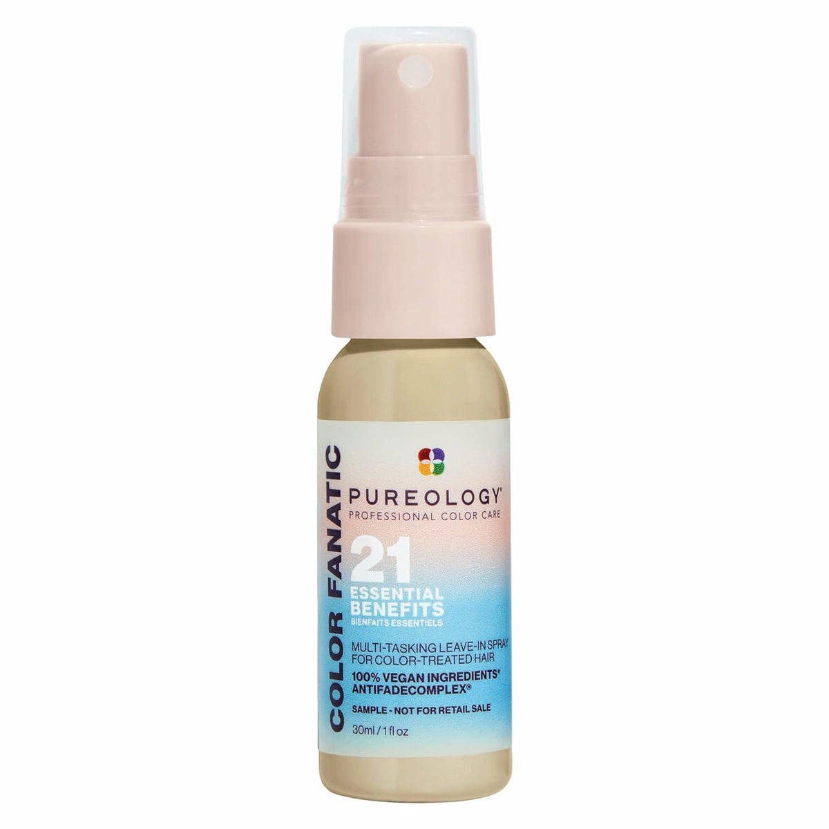 Pureology bottle front view showing product label and bright packaging benefits