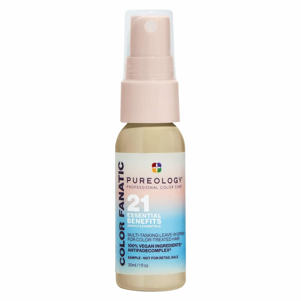 Pureology bottle front view showing product label and bright packaging benefits