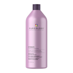 Pureology front bottle showing label and moisturizing benefits
