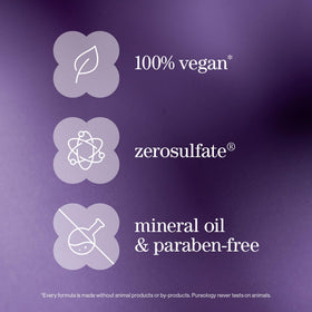 Pureology ingredients panel highlighting vegan, sulfate-free formulation