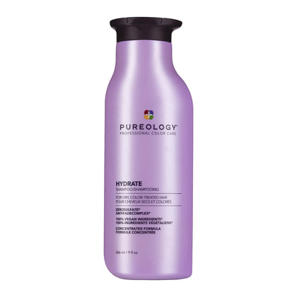 Pureology hydrate front packaging showing bottle and label for shelf appeal