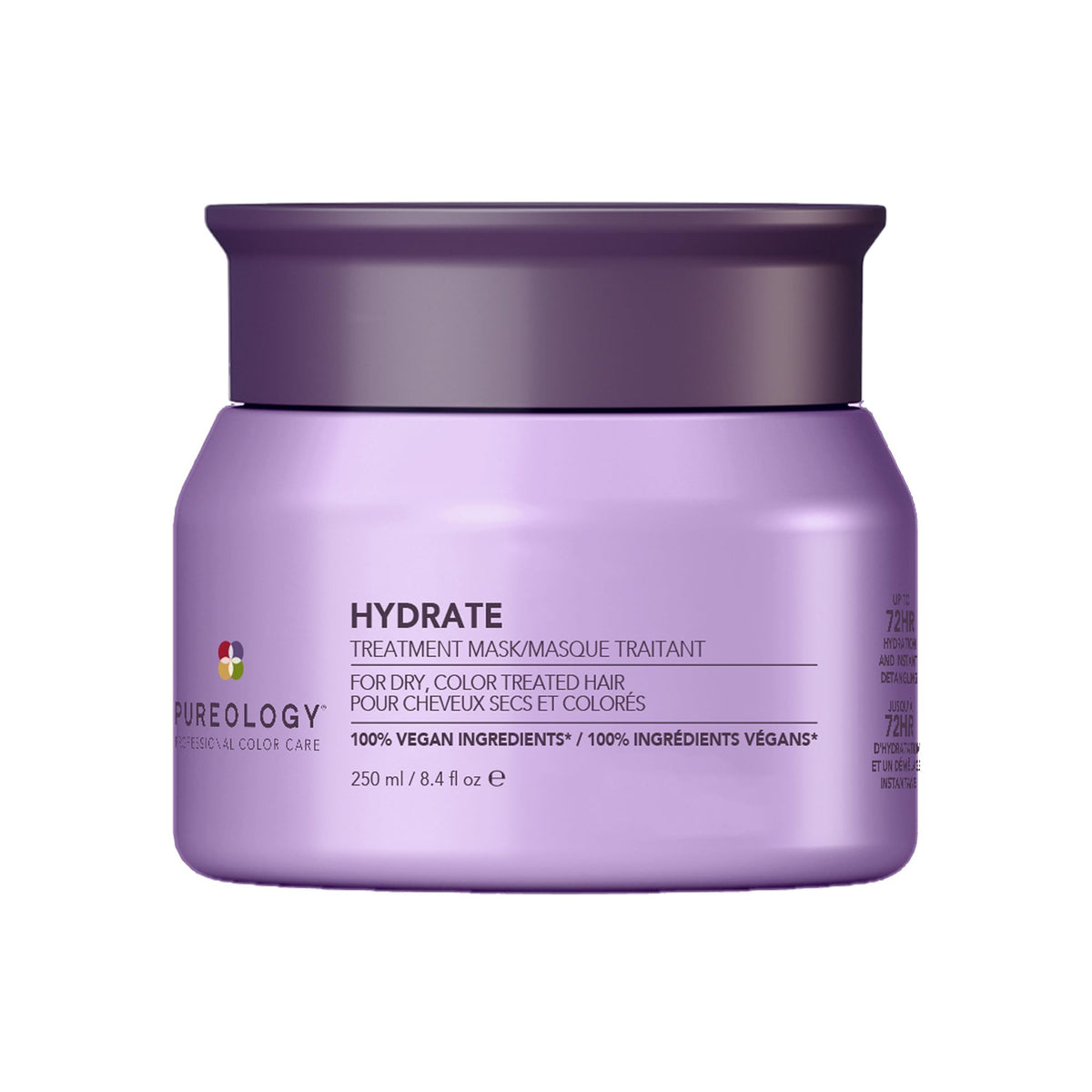 Pureology jar front view showing brand and nourishing mask benefits