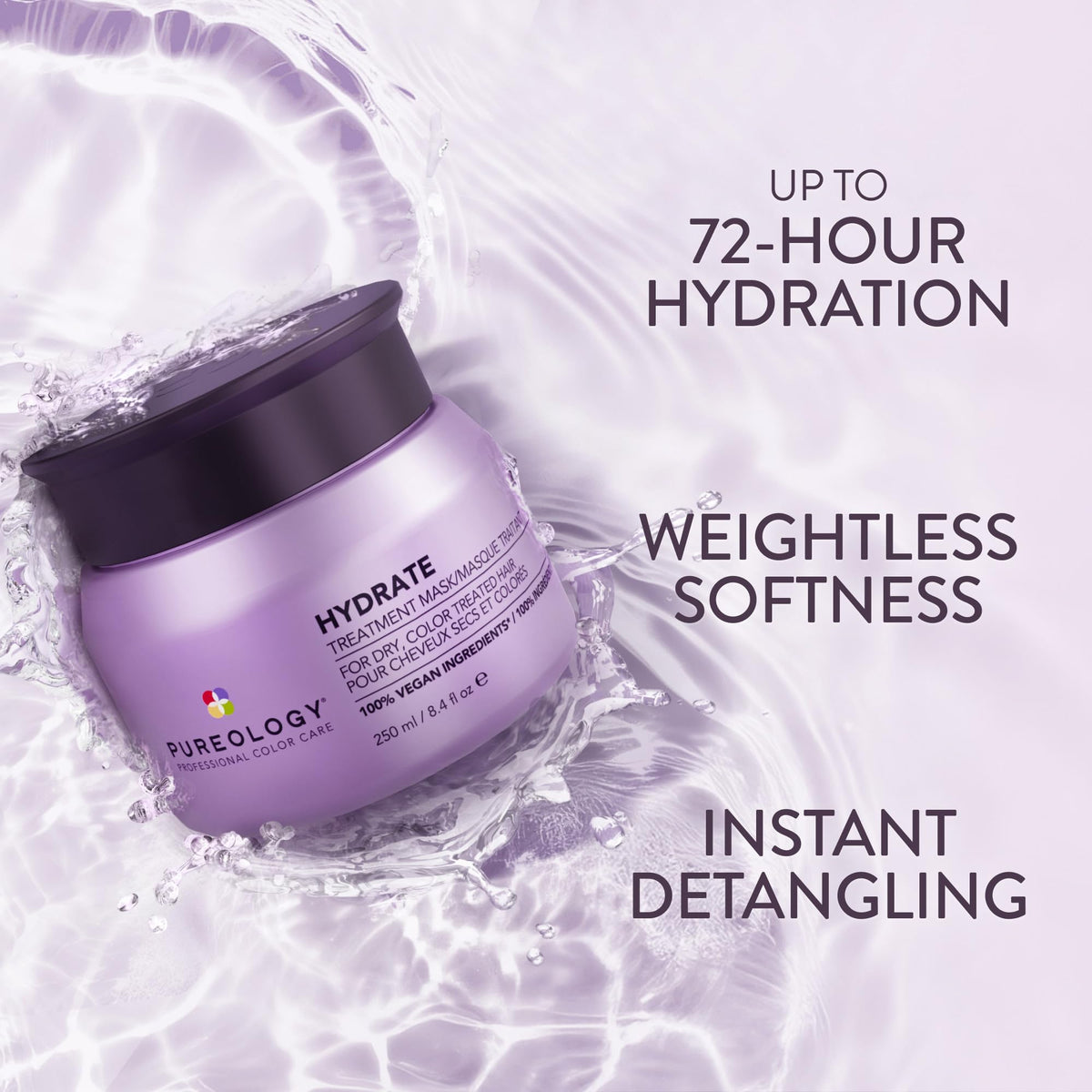 Pureology cream texture close-up highlighting rich hydration