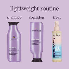 Pureology Hydrate Sheer paired with Hydrate Sheer Conditioner showing combined moisturizing benefits