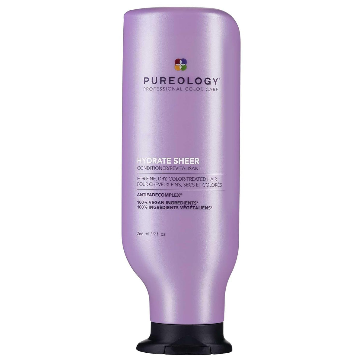 Pureology front packaging showing bottle and label, clear product ID and benefit