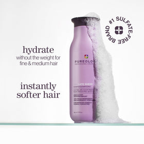 Pureology Hydrate Sheer Shampoo angled bottle highlighting lightweight design