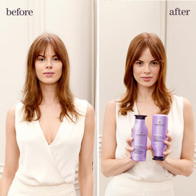 Close-up of Pureology Hydrate Sheer label showing sulfate-free, vegan claims