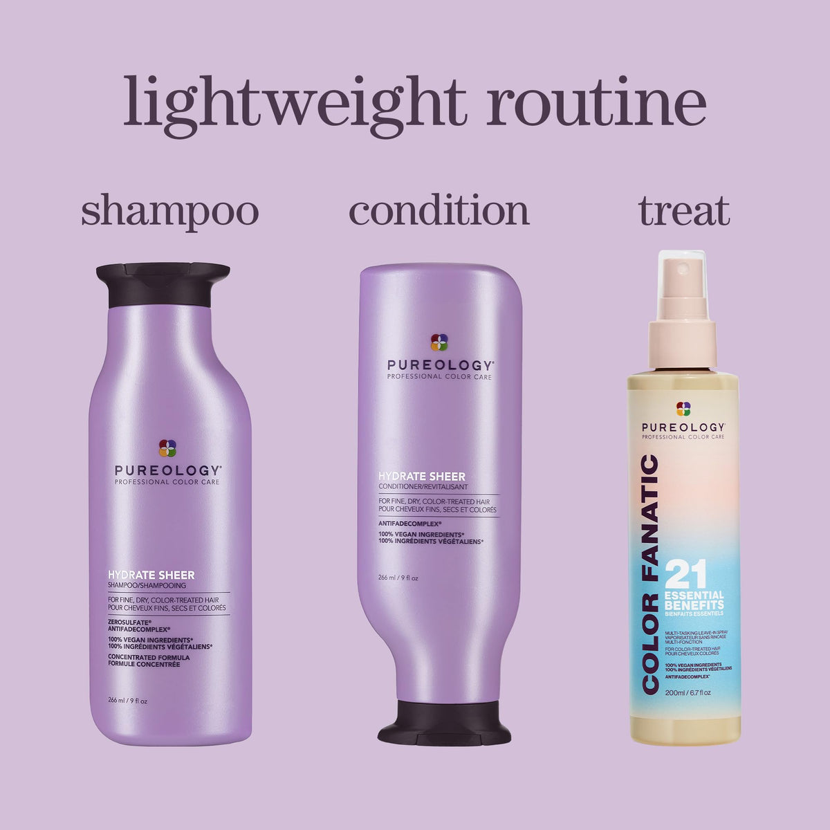 1.7 fl oz Pureology Hydrate Sheer Shampoo held in hand for scale and portability