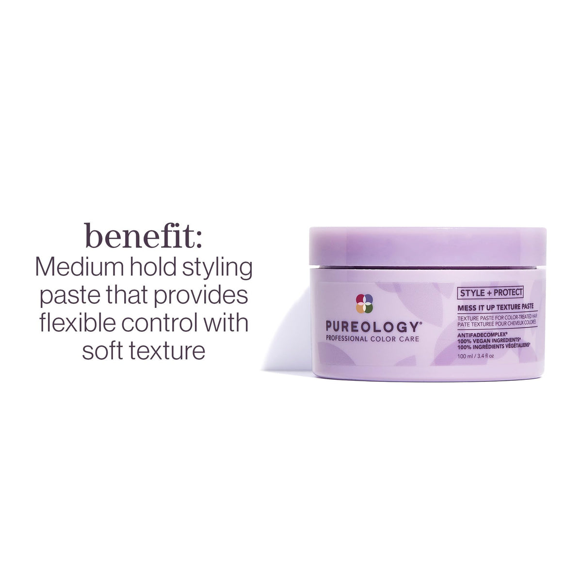 Pureology Mess It Up close-up of paste texture for workable styling